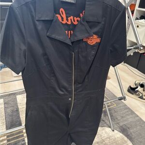 Harley-Davidson Black and Orange Jumpsuit